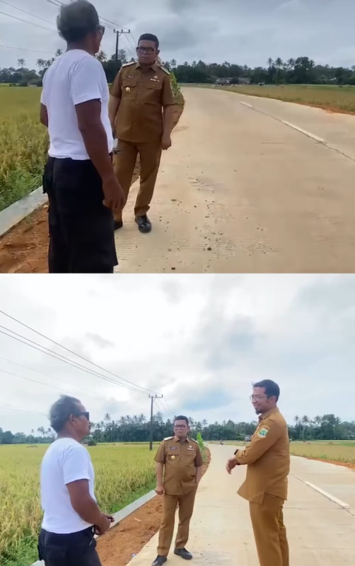 Gubernur Banten Didampingi Kepala Dinas PUPR Meninjau Langsung Hasil Pembangunan Jalan Sumur-Taman Jaya