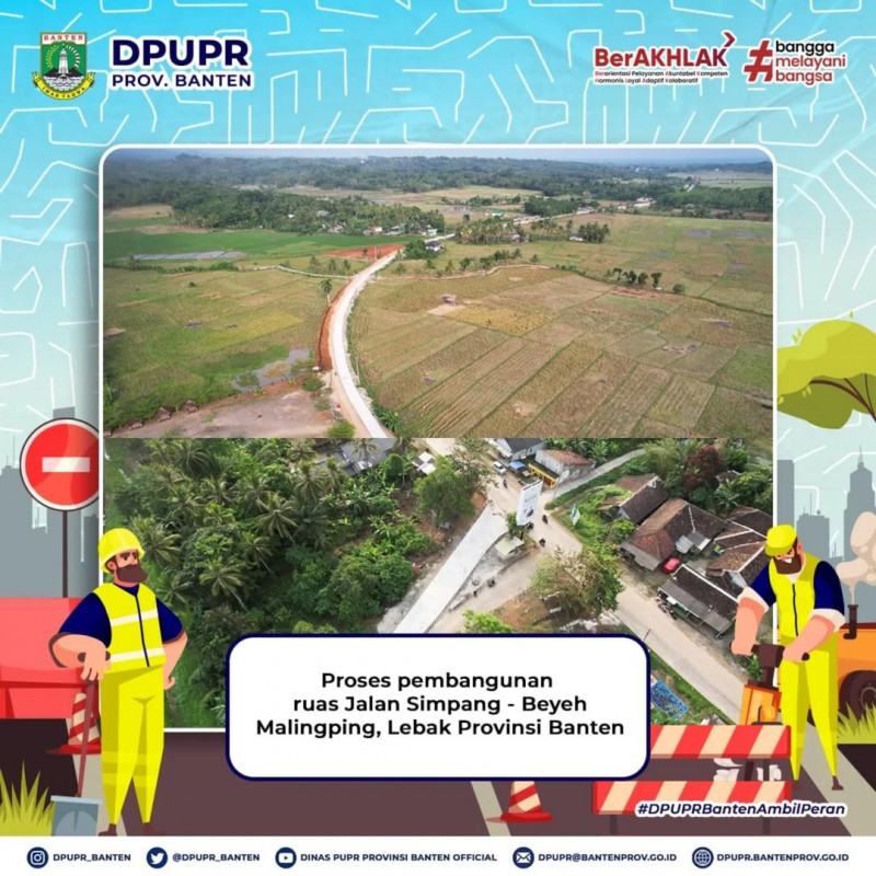 Proses kegiatan pembangunan ruas jalan Simpang - Beyeh Malingping