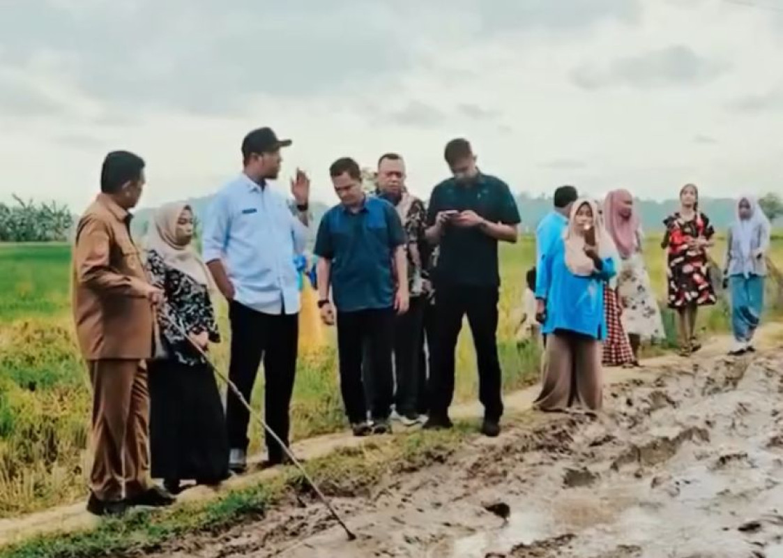 Kepala Dinas PUPR Mendampingi Gubernur Banten, Andra Soni Meninjau Langsung Jalan Rusak di Desa Cimoyan Kabupaten Pandeglang,  Provinsi Banten