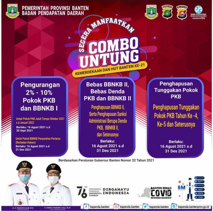 Pemprov Banten Berikan Keringanan dalam Pembayaran PKB & BBNKB