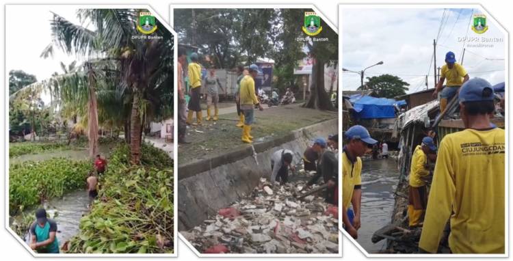 Dinas PUPR Provinsi Banten Melalui UPTD DAS Ciujung - Cidanau Melakukan Pembersihan Daerah Irigasi Cibanten