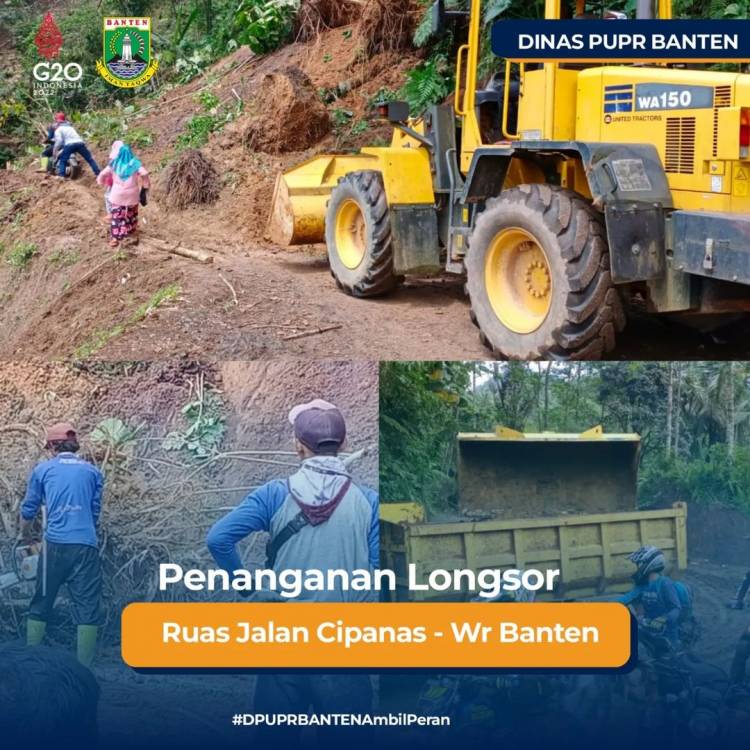 Penanganan longsor Ruas Jalan Cipanas - Warung Banten